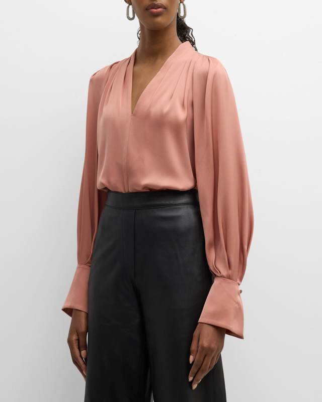 Nanee Pleated Silk Blous
